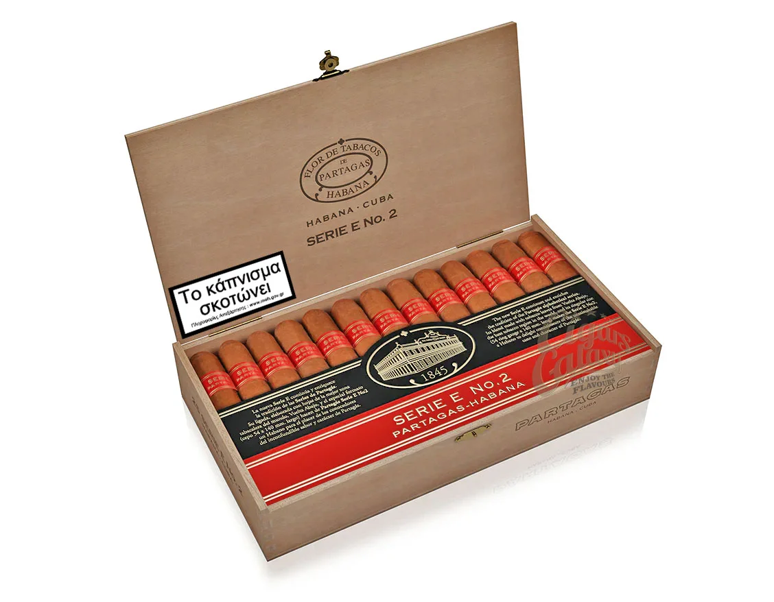 Το Serie E No2 της Partagas παρουσιάστηκε από την Habanos για πρώτη φορά το 2011. Είναι εύκολα αναγνωρίσιμο χάρη στην πλούσια και έντονη γεύση του.
