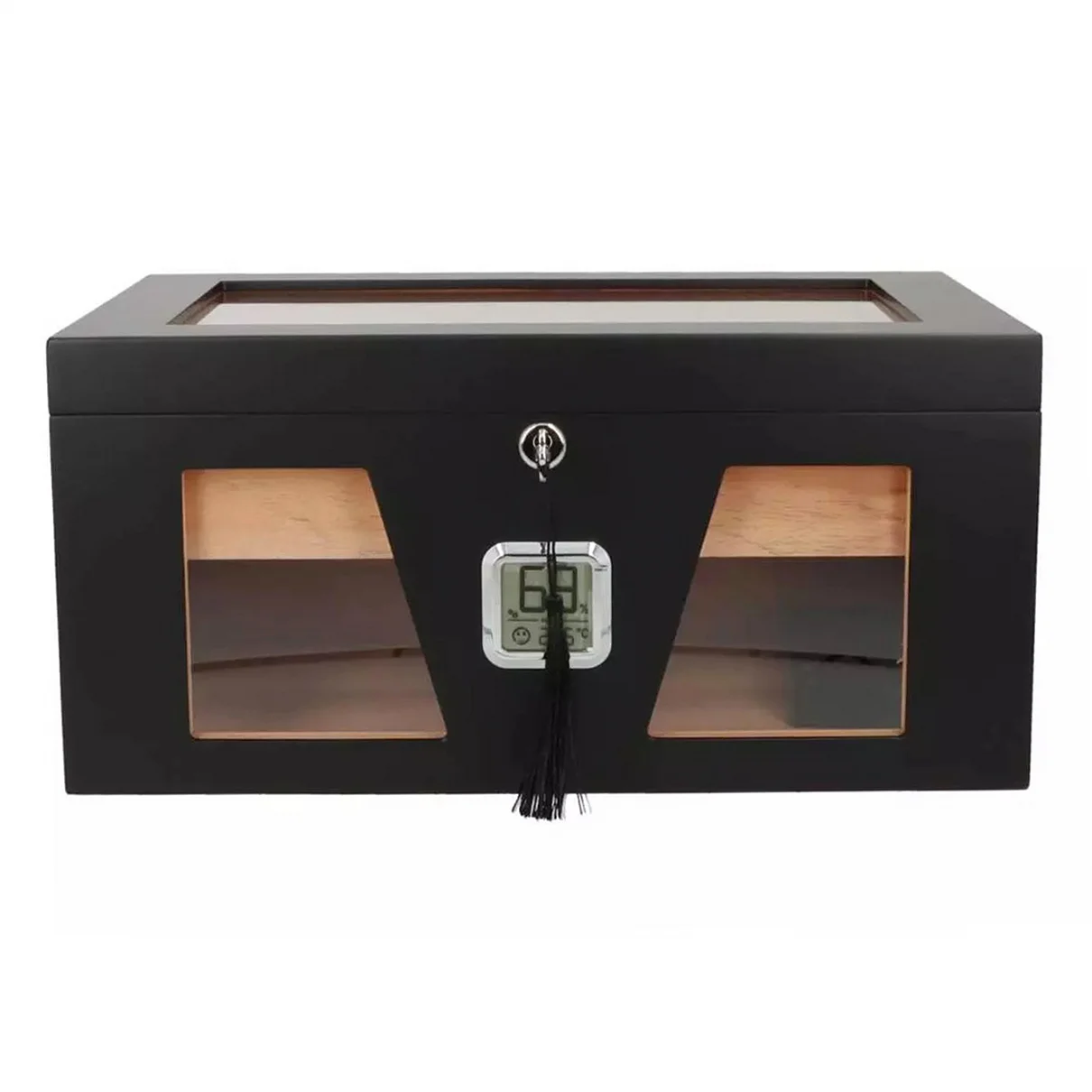 ANGELO - Humidor Μαύρο για 100 Πούρα (920140) Πολύ εντυπωσιακός μαύρος ματ υγραντήρας πούρων από την Angelo. Με γυάλινο καπάκι και εσωτερική επένδυση κέδρου. Ένα υπέροχο δώρο!