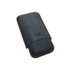cig-r grey double leather cigar case for 64 ring