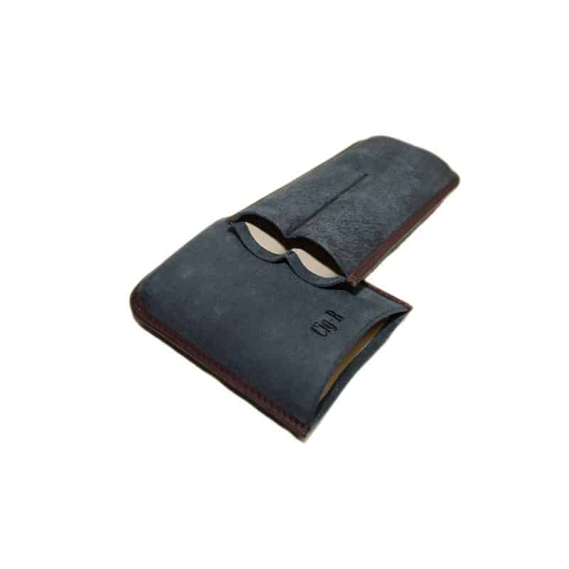 cig-r grey double leather cigar case for 64 ring
