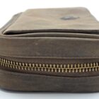 Peat Pipe Bag 2 δερμάτινη θήκη πίπας καπνού, με φερμουάρ, καφέ χρώμα