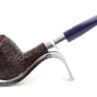 πίπα καπνού eleganza 207 brownblast της savinelli, καφέ, ξύλινη, ρουστίκ, με μπλε επιστόμιο