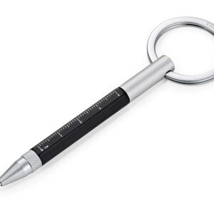 στυλό με χάρακα, μαύρο με μπρελόκ για κλειδιά