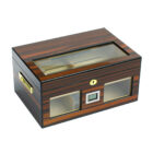 Ξύλινος Humidor / Υγραντήρας Καφέ 120 πούρων με τζάμι (289-ED)