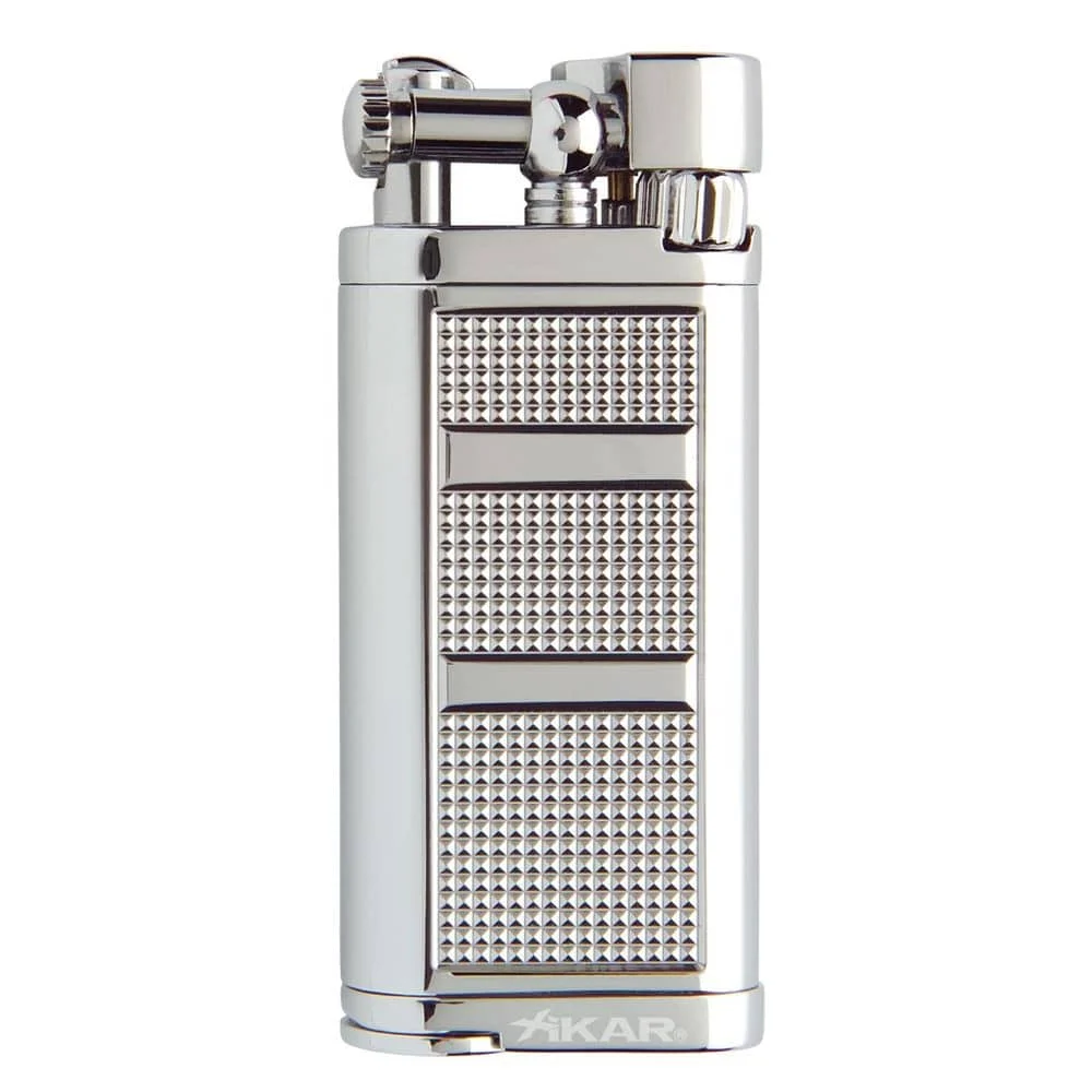 xikar_595_silver_1 XIKAR - Pipeline Angled Candle Flame Αναπτήρας Πίπας (595)