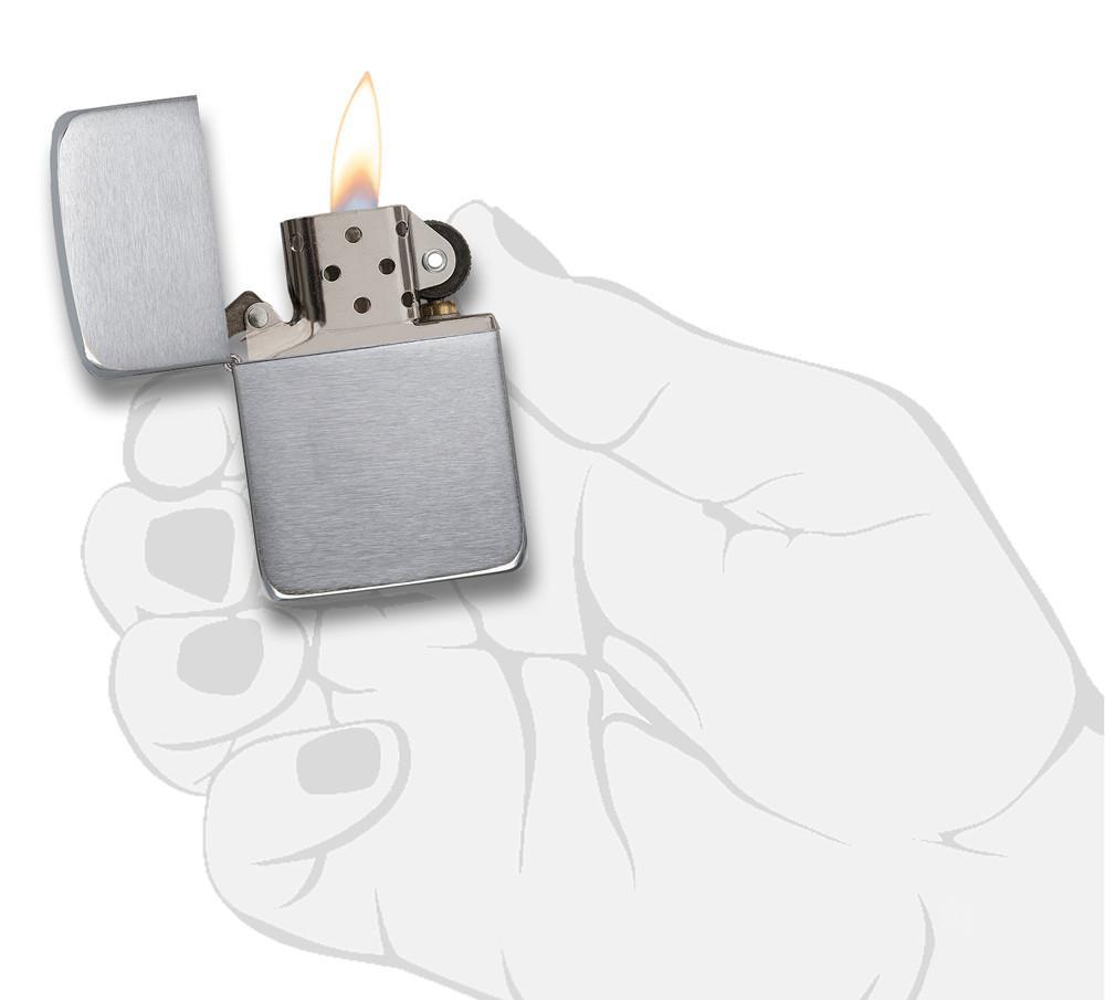 zippo αναπτήρας replika brush chrome 1941