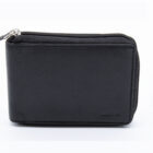 Black Leather Wallet (1-75410010), μαύρο δερμάτινο πορτοφόλι