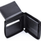 Black Leather Wallet (1-75410010), μαύρο δερμάτινο πορτοφόλι