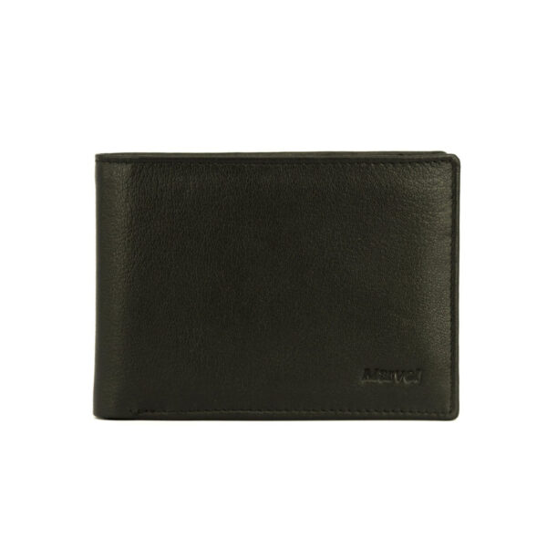 Black Leather Wallet (51760006), μαύρο δερμάτινο πορτοφόλι