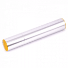 φορητή θήκη tube για ένα πούρο σε ασημένιο χρώμα με χρυσό τελείωμα