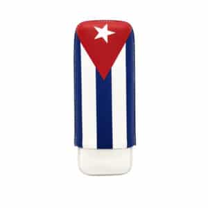 Leather Case Cuban Flag for 3 Cigars (4072)