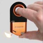 Inverted Soft Flame Lighter in Different Colors, αναπτήρας μεταλλικός σε χρώμα πορτοκαλί-μαύρο