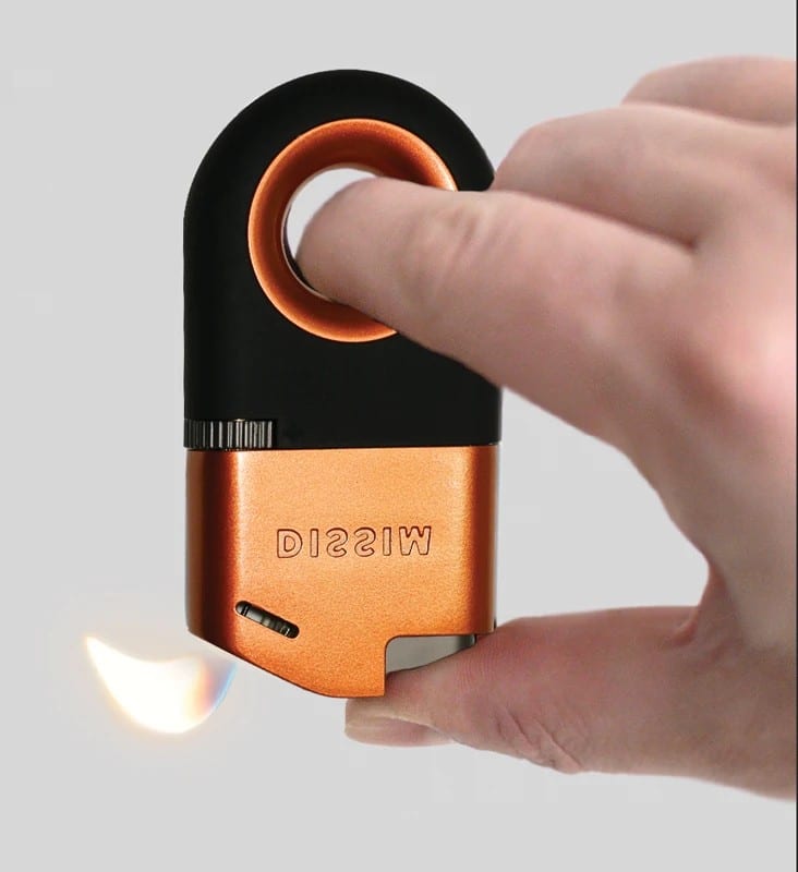 Inverted Soft Flame Lighter in Different Colors, αναπτήρας μεταλλικός σε χρώμα πορτοκαλί-μαύρο
