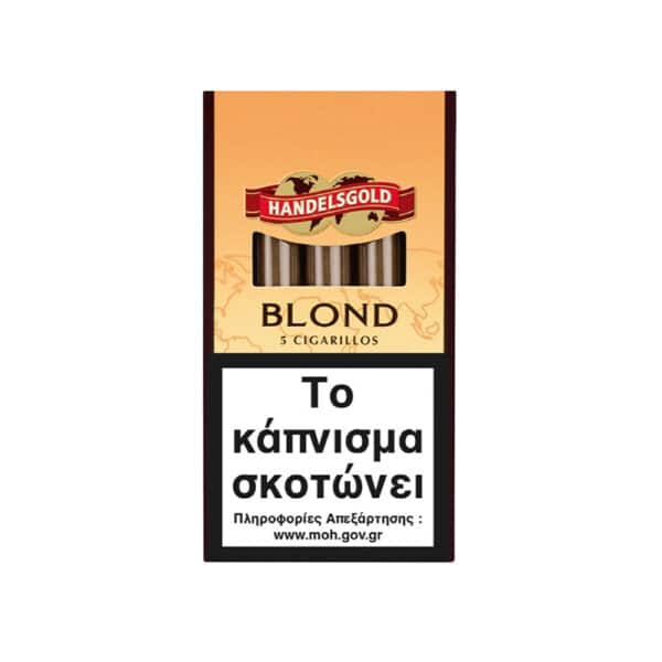 Cigarillos Blond 5’s (Vanilla) πουράκια της Handelsgold με γεύση βανίλια, σε κίτρινο κουτάκι