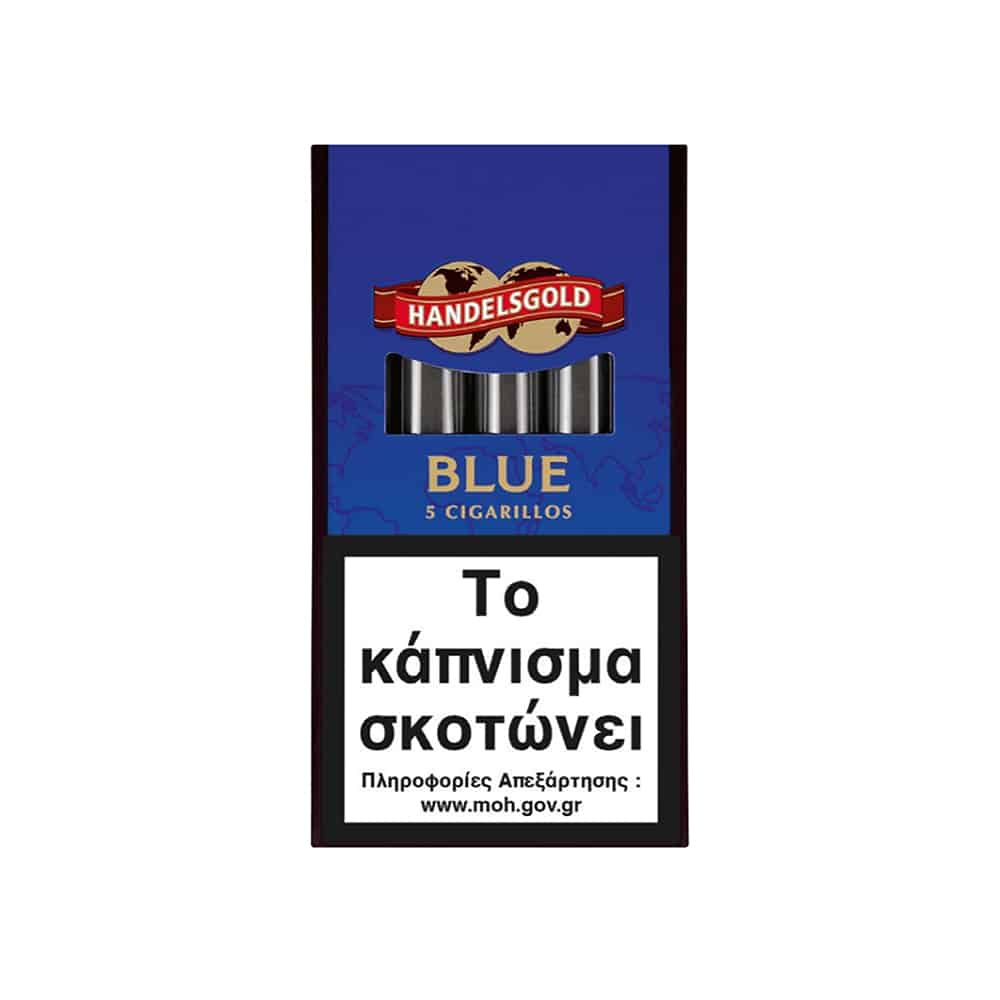 Cigarillos Blue 5’s (Choco) πουράκια της Handelsgold με γεύση σοκολάτα, σε μπλε κουτάκι