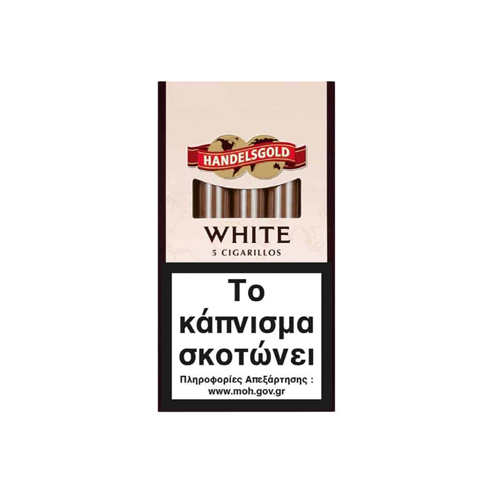 Cigarillos White 5’s (Coconut) πουράκια της Handelsgold με γεύση καρύδα, σε λευκό κουτάκι