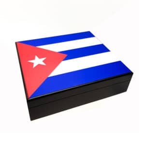 Wooden Humidor Cuban Flag for 12-20 Cigars (1003-C)