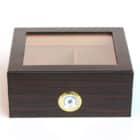 Wooden Humidor Brown For 30-40 Cigars with Glass (1102-E), ξύλινος υγραντήρας πούρων, καφέ χρώμα, με τζάμι, για 30-40 πούρα