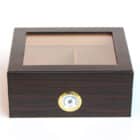 Wooden Humidor Brown For 30-40 Cigars with Glass (1102-E)