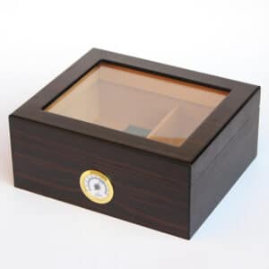 Wooden Humidor Brown For 30-40 Cigars with Glass (1102-E)
