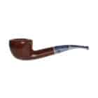 Oceano 316KS Burgundy Smooth Tobacco Pipe, πίπα καπνού ξύλινη, καφέ, λεία, με μπλε επιστόμιο