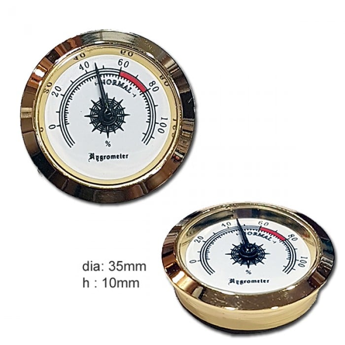 Golden Analog Hygrometer 35 x 10mm (3010-G)