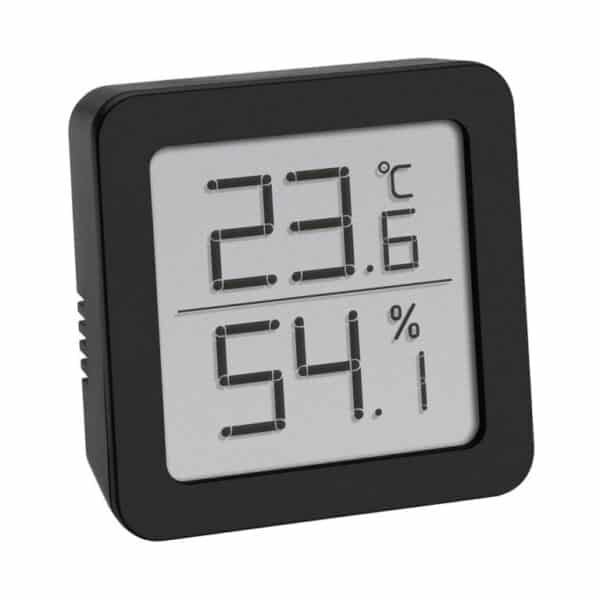Ψηφιακό υγρασιόμετρο-θερμόμετρο, ψηφιακή οθόνη με ψηφιακούς αριθμούς, μαύρο πλαστικό