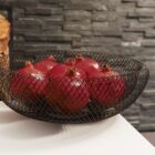Mesh μπωλ XL 40 εκ μεταλλικό ανοξείδωτο μαύρο με ρόδια μέσα