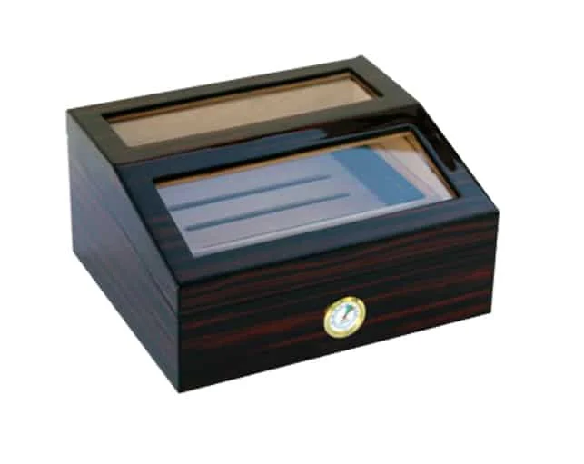 Ξύλινος Υγραντήρας / Humidor με Γυάλινο Παράθυρο για 25-30 Πούρα Ξύλινος Υγραντήρας / Humidor με Γυάλινο Παράθυρο για 25-30 Πούρα καφέ χρώμα