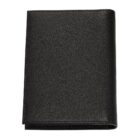 Δερμάτινο Πορτοφόλι Tri-Fold Black μαύρο χρώμα με φερμουάρ