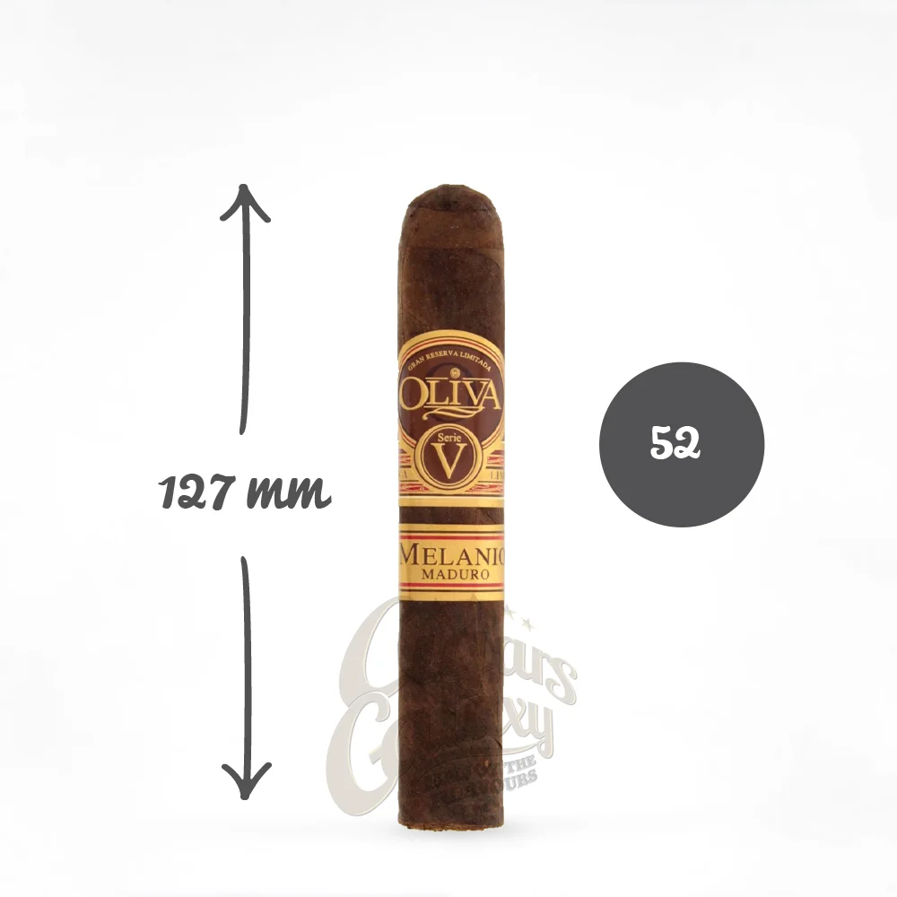 OLIVA - Serie V Melanio Gran Reserva Limitada Robusto Maduro Το Melanio Gran Reserva φέρει το όνομα του ιδρυτή και αποτελεί τη ναυαρχίδα της εταιρίας. Όπως και η Serie V, είναι ένα γεμάτο γευστικά πούρο και την ίδια στιγμή απαλό.