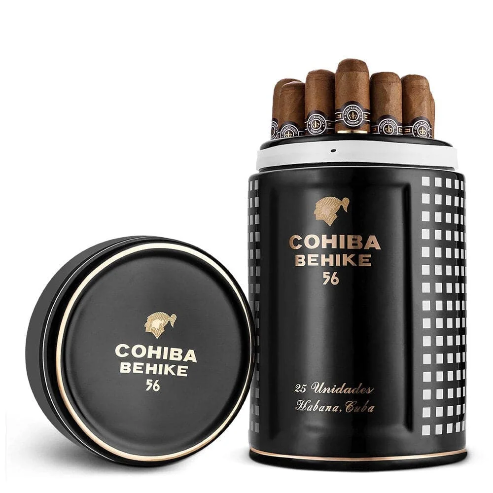 Μαύρος Κεραμικός Υγραντήρας / Humidor για 20-25 πούρα με πούρα μέσα και ανοιχτό καπάκι