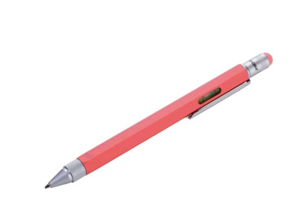 Construction Στυλό με χάρακα-μέτρο σε κοραλλί ροζ χρώμα