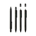 Construction Στυλό Superblack με χάρακα-μέτρο σε μαύρο χρώμα