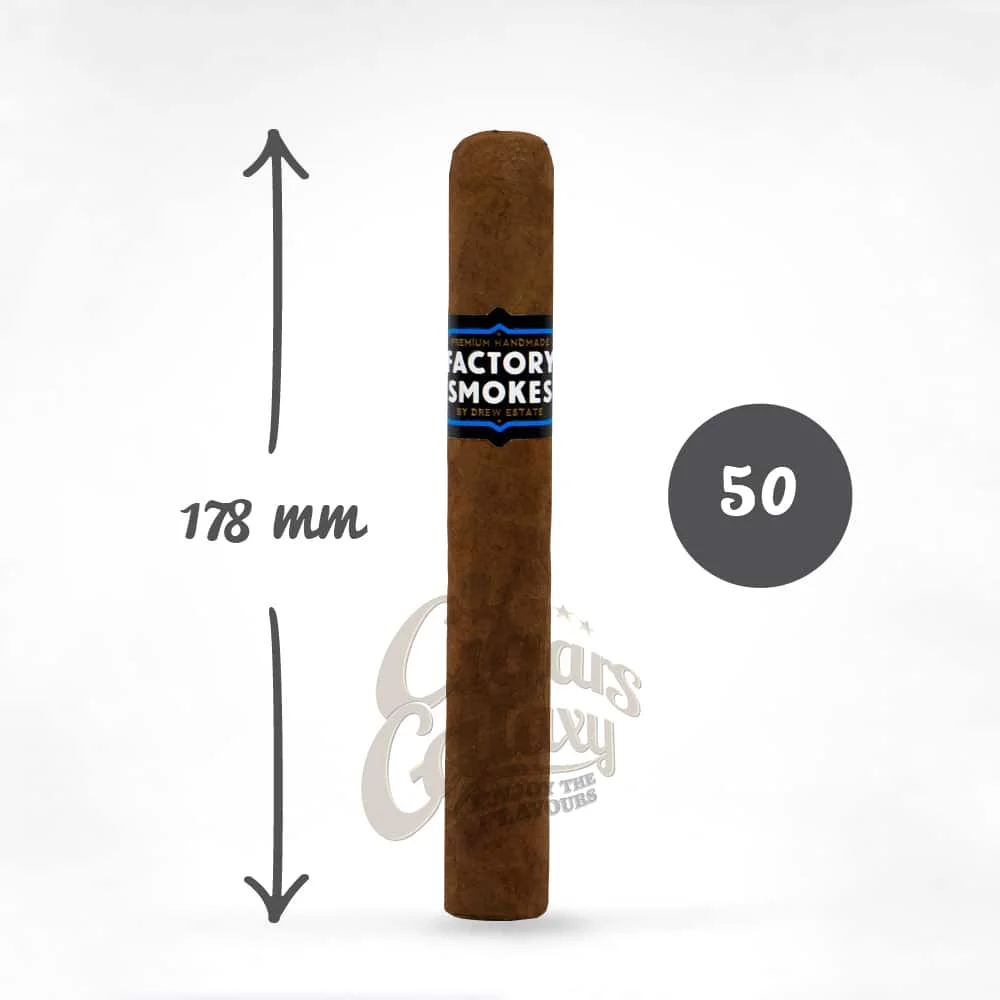 DREW ESTATE Factory Smokes Sun Grown Churchill πούρο Factory Smokes Sun Grown Churchill πούρο παλαιωμένο στον ήλιο Νικαράγουας μήκος 178 χιλιοστά και διάμετρος 50 χιλιοστά