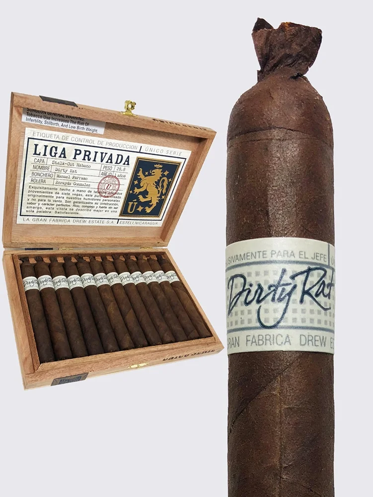 Liga Privada Unico Dirty Rat πούρο Νικαράγουας Ονδούρας μέσα στο ξύλινο κουτί τους