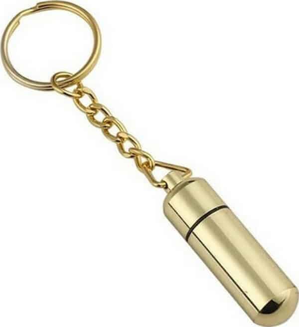 Πουροκόφτης Punch Μεταλλικός Bullet-Μπρελόκ (257) χρυσό χρώμα με κρίκο για κλειδιά