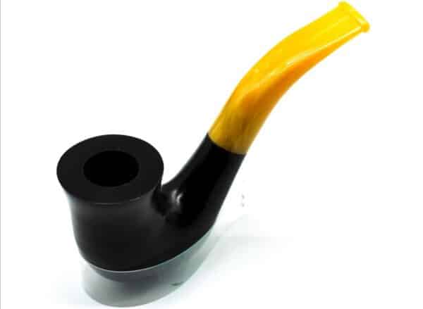 10 Μαύρη-Κίτρινη Λεία Πίπα Καπνού ξύλινη