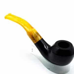 910 Μαύρη-Κίτρινη Λεία Πίπα Καπνού ξύλινη