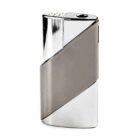 Chrome & Gunmetal Metallic Jet Flame Αναπτήρας αντιανεμικός επαναγεμιζόμενος βουτανίου