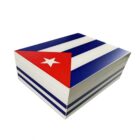 Ξύλινος Υγραντήρας πούρων humidor Cuban Flag σημαία Κούβας για 75 πούρα ξύλινος μπλε χρώμα