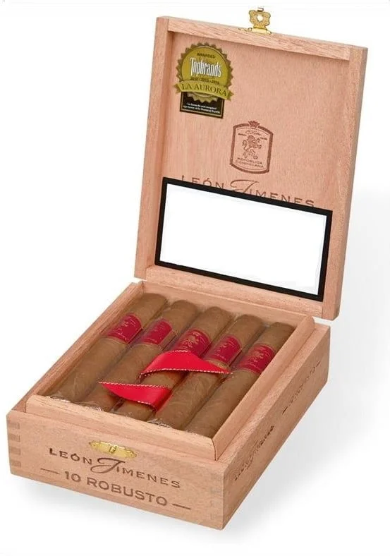 Leon Jimenes Connecticut Robusto πούρο ρομπούστο Εκουαδόρ Νικαράγουα με κόκκινο δαχτυλίδι πούρα μέσα στο κουτί τους