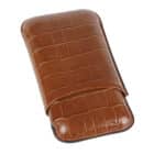 series 500 croco brown για 3 robustos χρώμα καφέ θήκη πούρων πουροθήκη