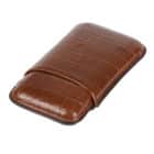 series 500 croco brown για 3 robustos χρώμα καφέ θήκη πούρων πουροθήκη