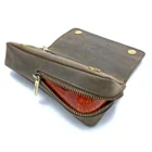 peat combo pouch τσαντάκι για πίπα καπνού και στριφτό καπνό με φερμουάρ δερμάτινη
