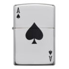 lucky ace αναπτήρας μεταλλικός ασημένιος