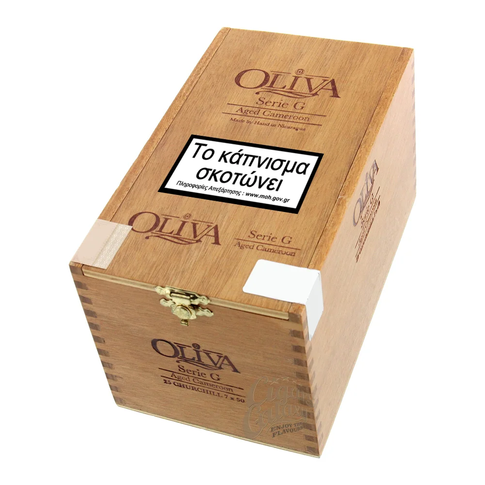 Το Oliva Serie G Churchill είναι ένα πούρο μεσαίου μεγέθους φτιαγμένο με ένα αυθεντικό σκουρόχρωμο wrapper από το Αφρικανικό Καμερούν.