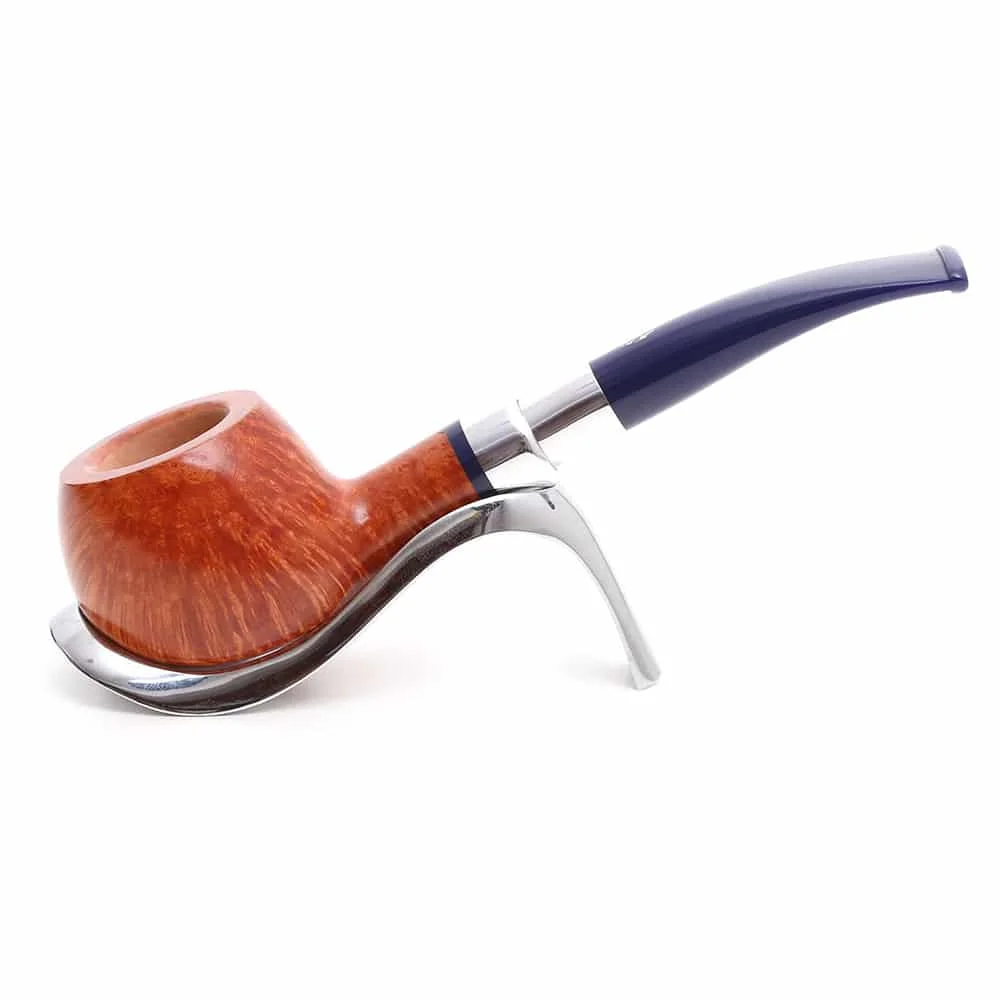 savinelli_eleganza_315_1 πίπα καπνού λεία σε καφέ χρώμα με μπλε επιστόμιο