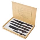 Μαχαίρια κουζίνας σετ 5 τεμάχια ανοξείδωτο ατσάλι μαύρο χρώμα ξύλινη λαβή κουτί