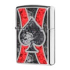 Zippo αναπτήρας Ace of spades γκρι σχέδιο κόκκινες γραμμές